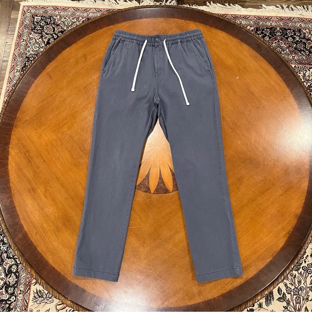 J.Crew Men’s Slim Fit Dock‎ Pants Submarine Blue Small Drawstring Waist Nautical